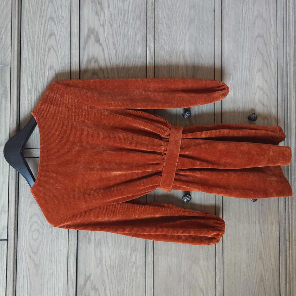 Amadi Rust Color Dress Robe - Picture 4 of 8